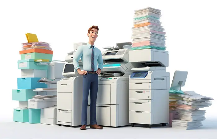 Office Printer 3D Design Art Illustration image